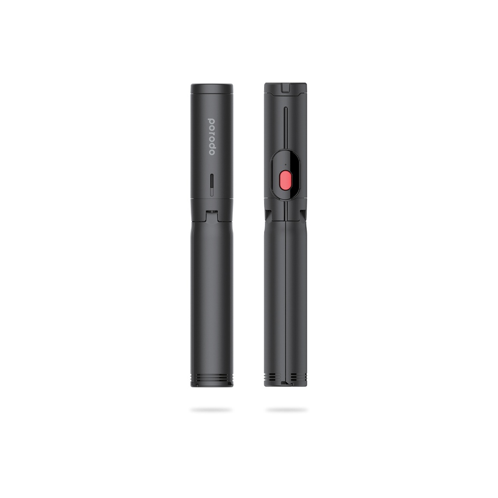 Porodo Selfie Stick with Tripod ( Detachable Remote Shutter ) - Black
